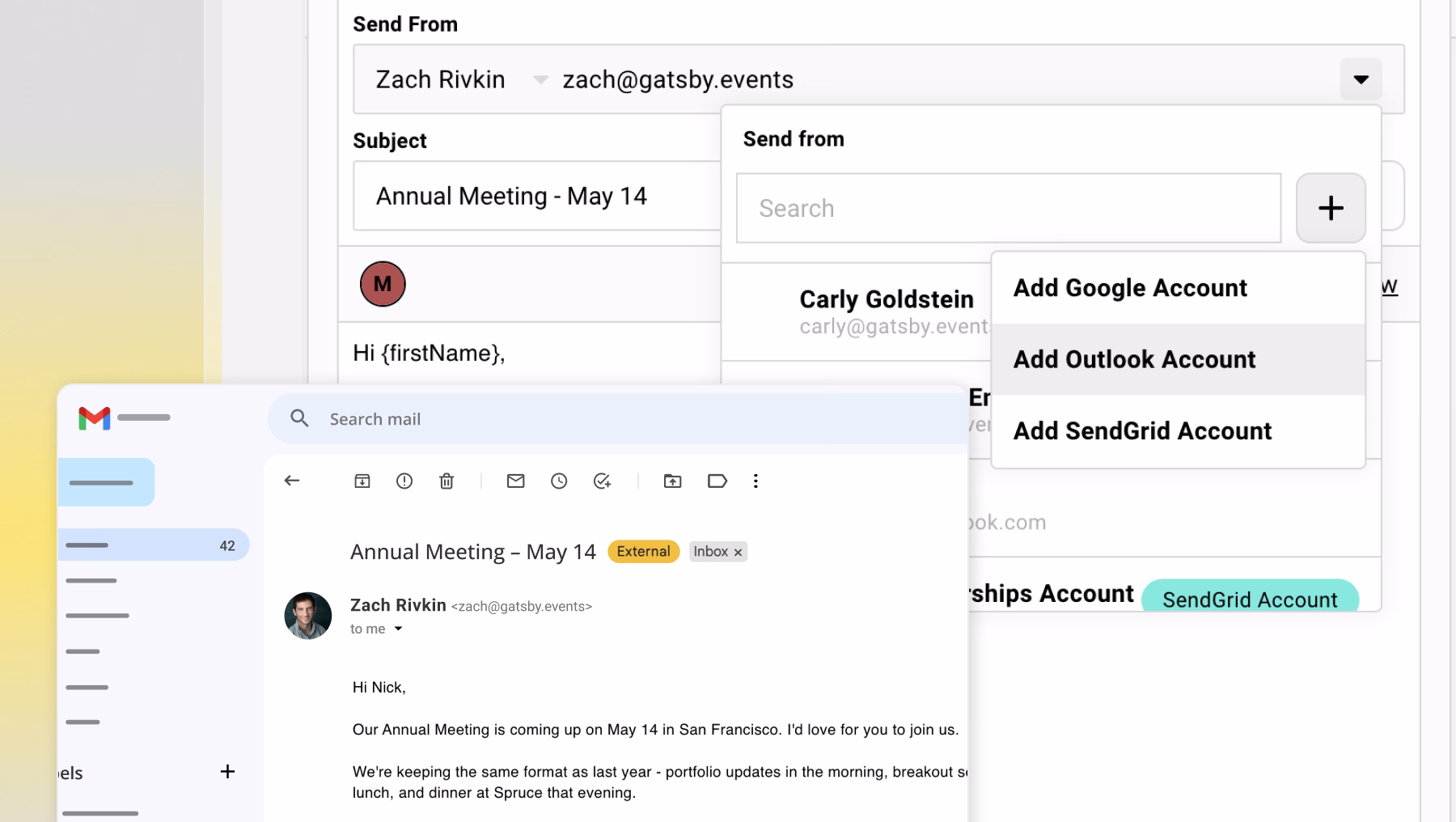 Screenshot from Gatsby